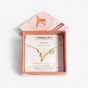 Zodiac Constellation Pendant (Pisces) - Gold